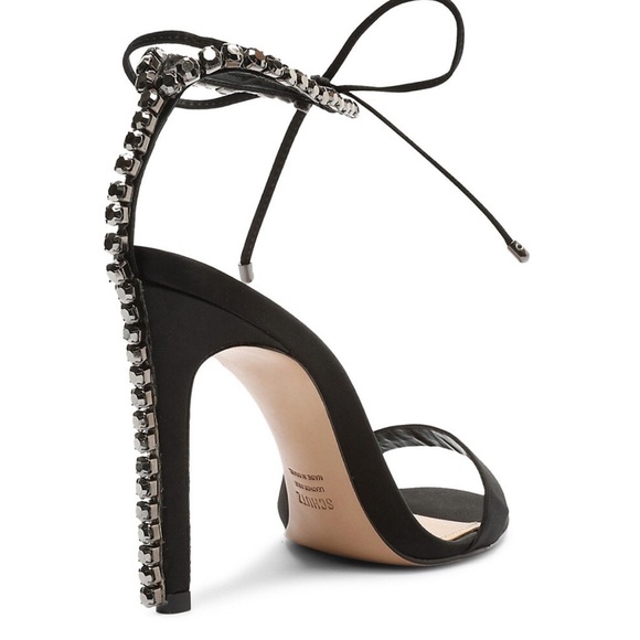 Islah Satin and Crystals Sandal - 8.5 / Black / Satin & Crystal lightly used​ - Picture 1 of 9